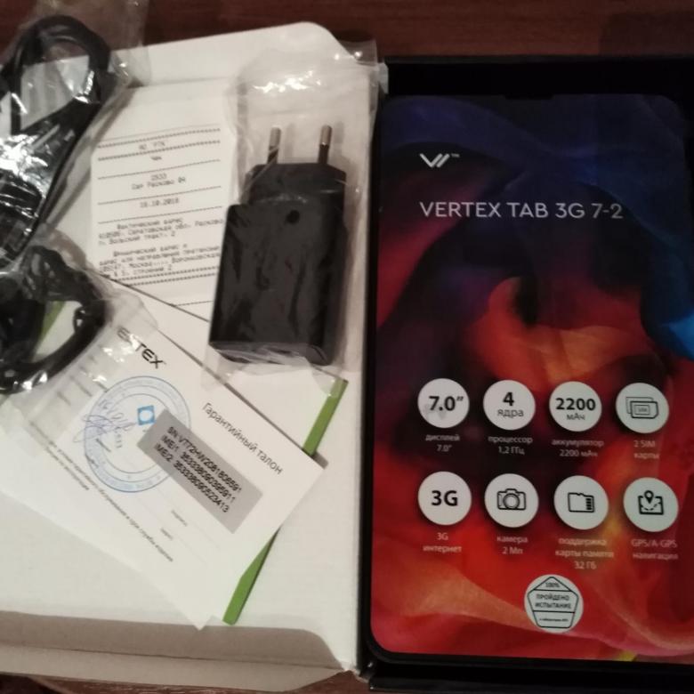 планшет VERTEX Tab 3G 7 2