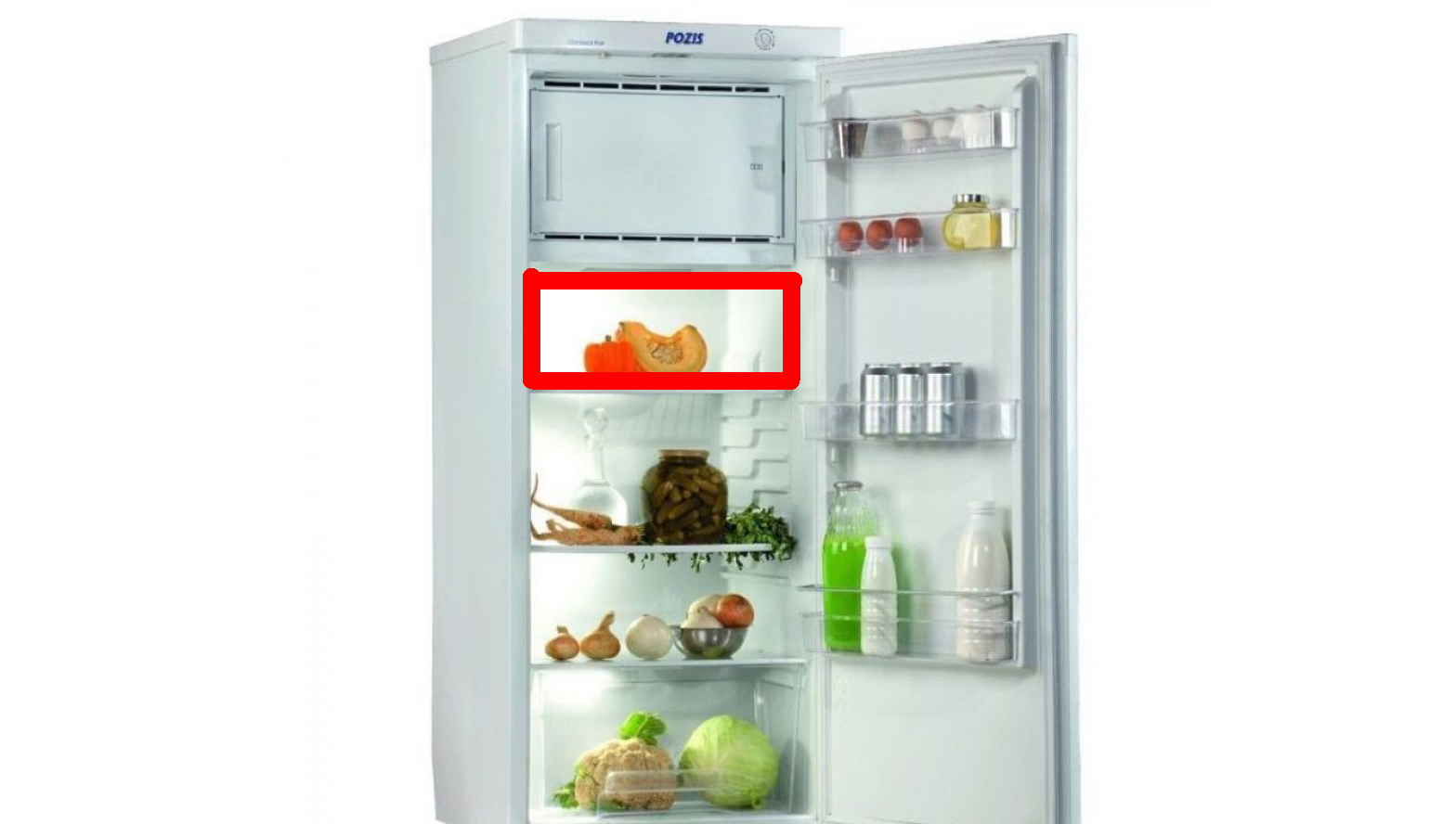 На какой полке холоднее в однокамерном холодильнике